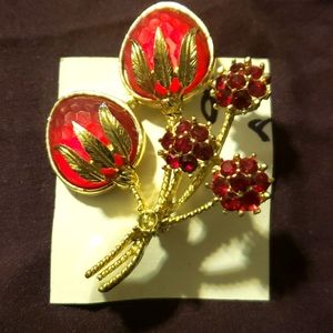 Vintage Sarah Coventry brooch Strawberry Festival 60's